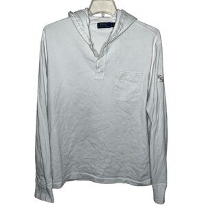 Polo Ralph Lauren Pullover Off White Hooded Unisex Size Large